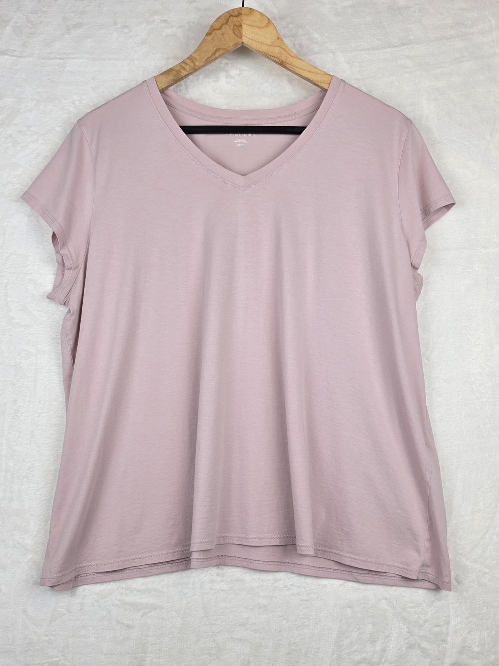Eileen Fisher V-Neck Tee Women's‎ XL Blush Pink 100% Organic Cotton
